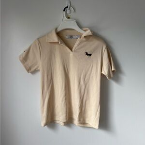 Katji Size M Beige Polo Shirt with Embroidered Logo